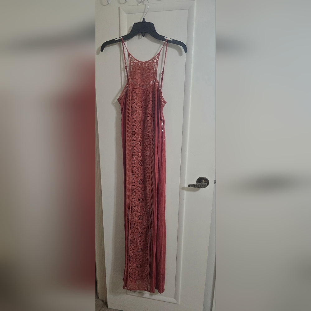 Altar'd State Terracotta Lace Maxi Dress